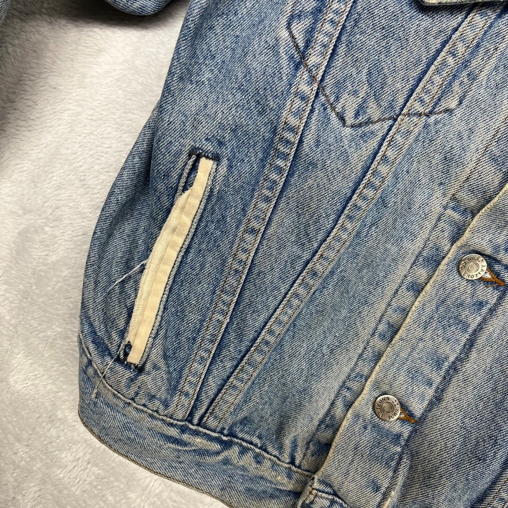 Vintage‎ Arizona Jean Co. Trucker Jacket Men's Blue Denim Pockets Button Front - Picture 6 of 12